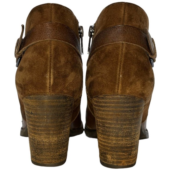 Clarks Artisan Mission Parker Leather Heeled Ankle Chelsea Bootie Brown 7.5 - Picture 4 of 14